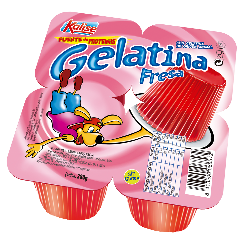 Gelatina sabor a Fresa 4x95Grs