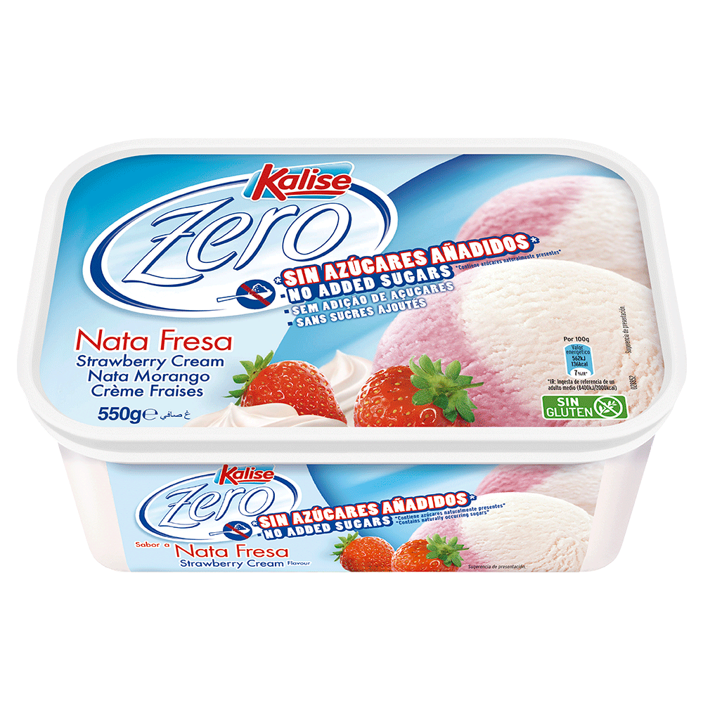 Zero Sin Azucares Añadidos Nata-Fresa 550 Grs / 1000 ml